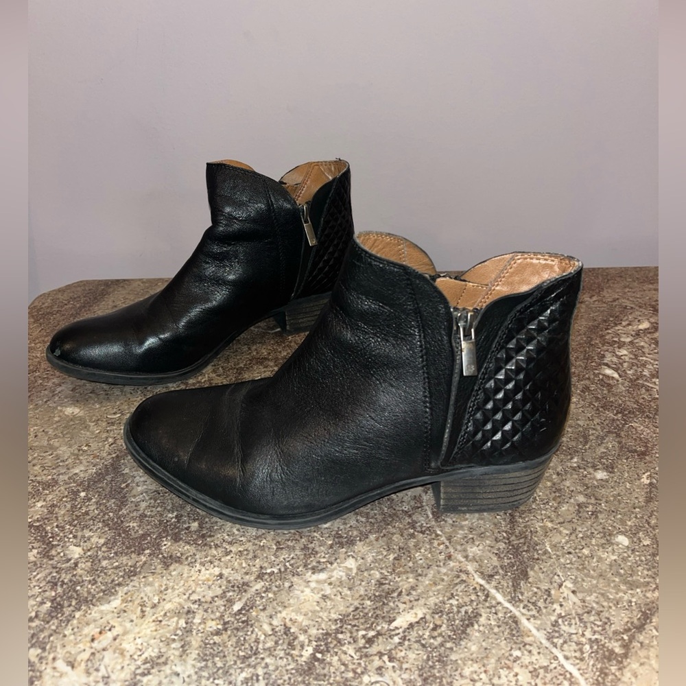 Lucky Brand Black Leather Booties Women’s Size 7.5